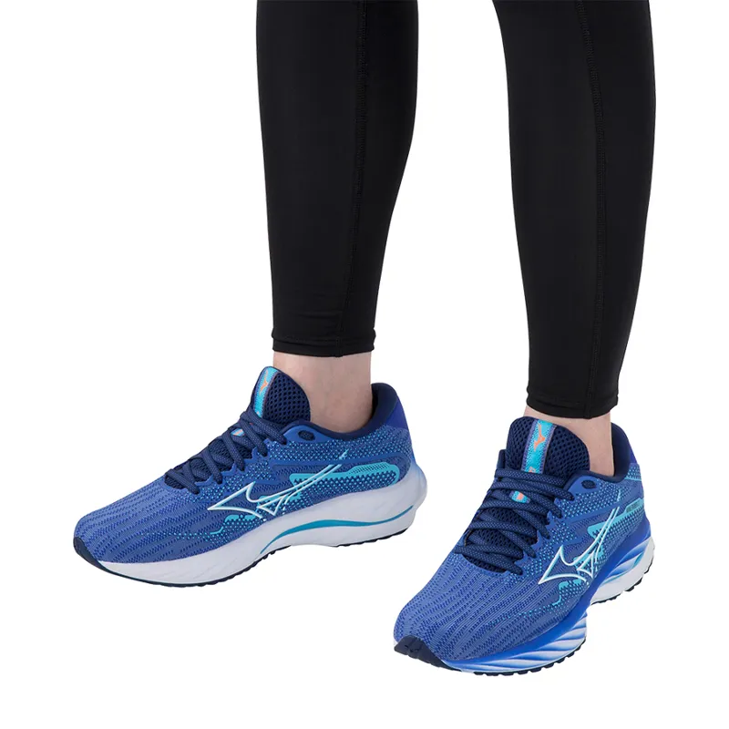Mizuno Women's Wave Rider 27 Running Shoes Ultramarine/White/Aquarius-6
